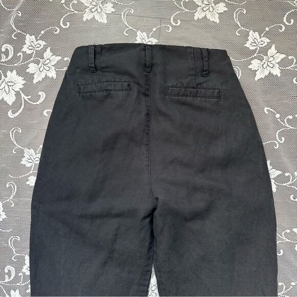Frank & Oak High Waisted Linen Tencel Blend Crop Pant Black Sz 0 - Picture 9 of 13
